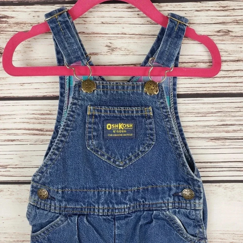 OshKosh B'Gosh 24 Mon VTG Lined Denim Overalls